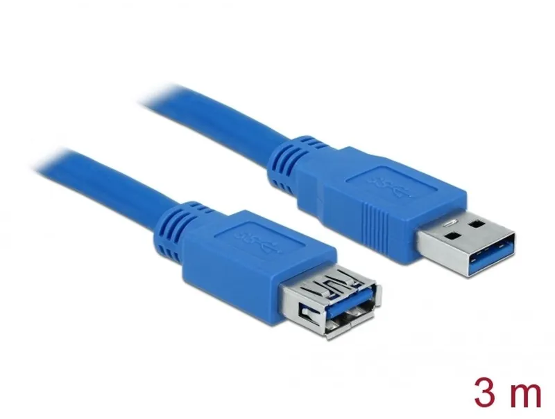 Delock USB 5 Gbps förlängningskabel USB-A hane till hona 3m – Blå