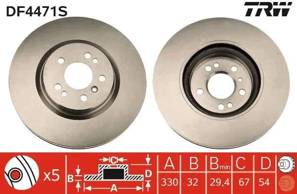 Bromsskiva TRW DF4471S