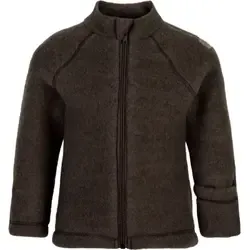 Baby Ulldräkt I Merinoull Med Vikbara Mudddar Dark Brown 74