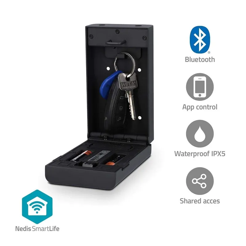 SmartLife nyckellåda | Key Safe | Bluetooth® | Utomhus | Nyckelhål | IPX5 | Svart