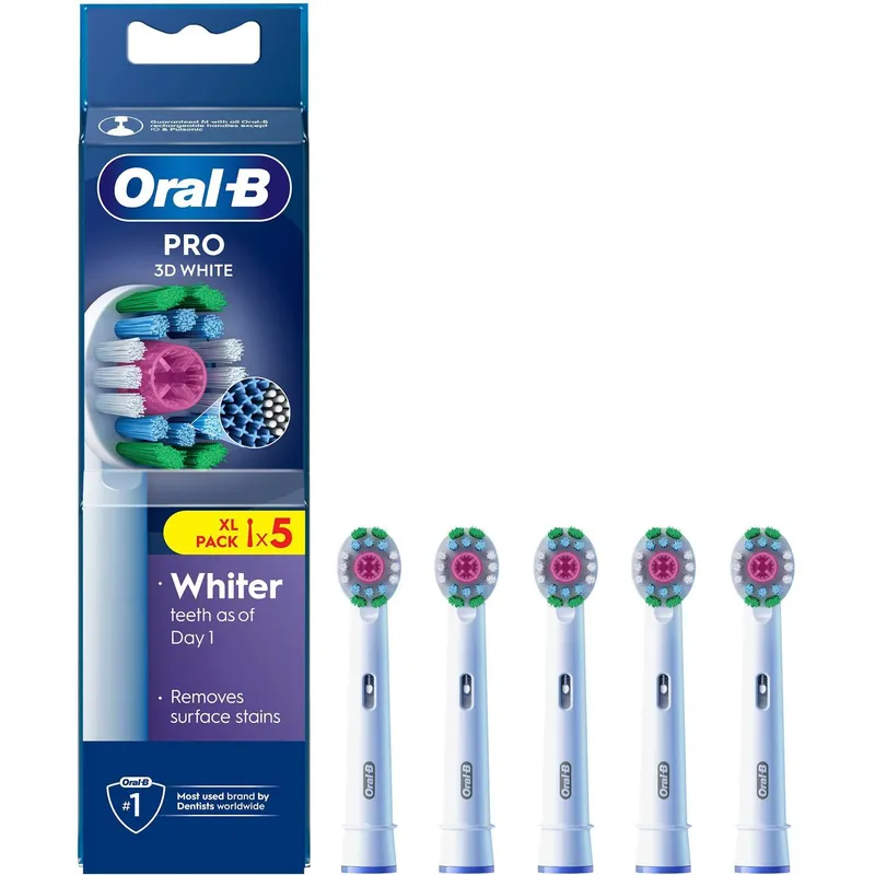 Oral B Pro 3D White Tandborsthuvuden – Vit – 5 st