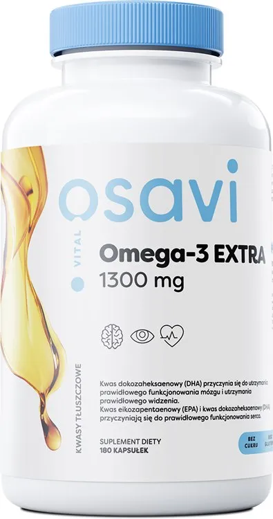Osavi – Omega-3 Extra, 650 mg, citronsmak (180 kapslar)