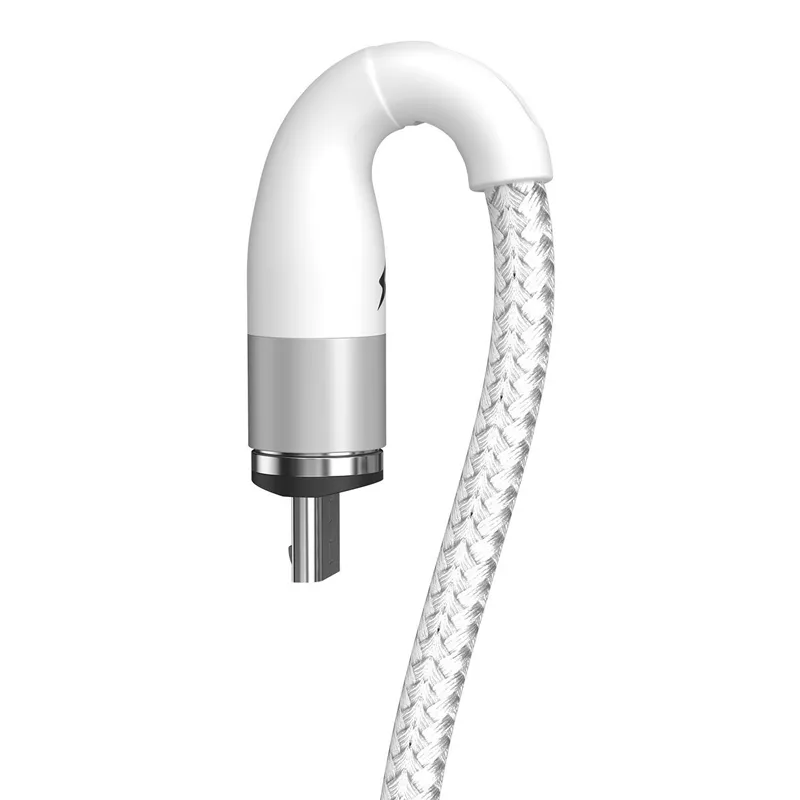 Magnetisk kabel USB till Micro USB 2.1A 1m – Vit
