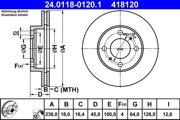 Bromsskiva ATE 24.0118-0120.1