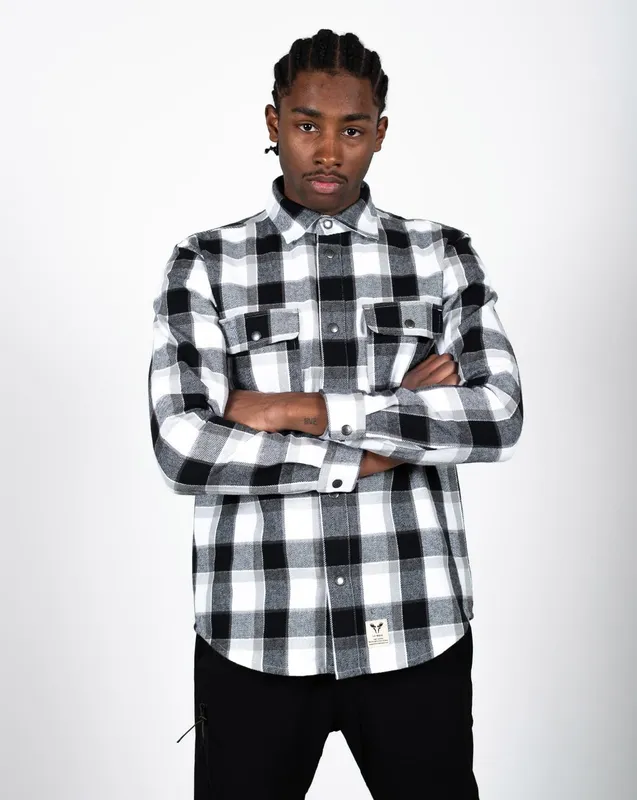 Fat Moose Adrian Cotton Check Shirt Svart, Vit