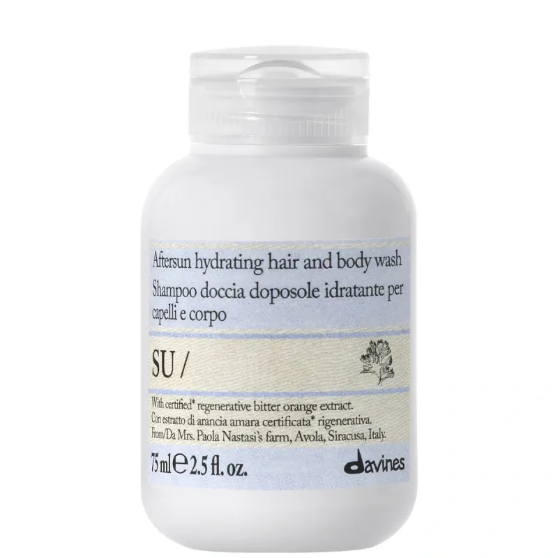 Davines SU Aftersun Hydrating Hair And Body Wash Travel Size 75 ml