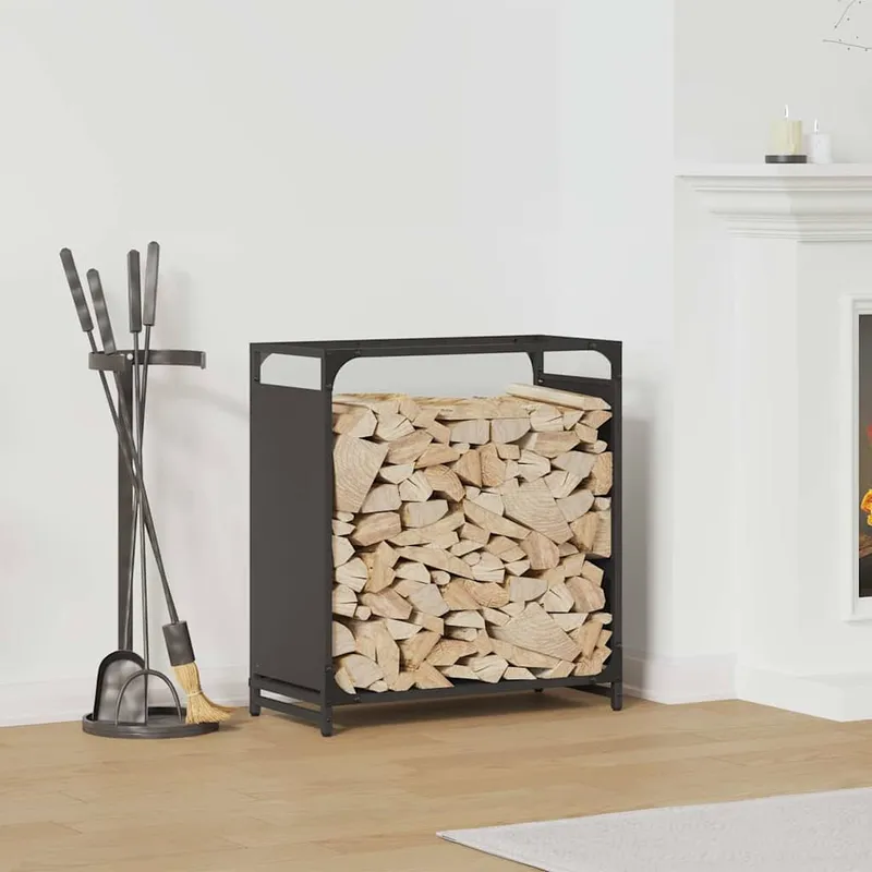 vidaXL Vedställ svart 60x28x65 cm kallvalsat stål