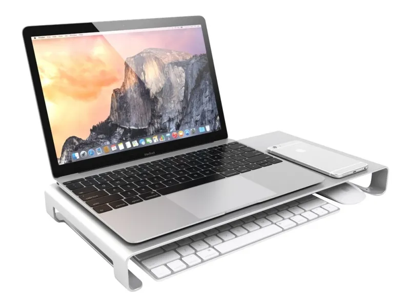 Desire2 Universal Riser Stand stand - for monitor / notebook / printer - silver - Max 14 kg - recommended for