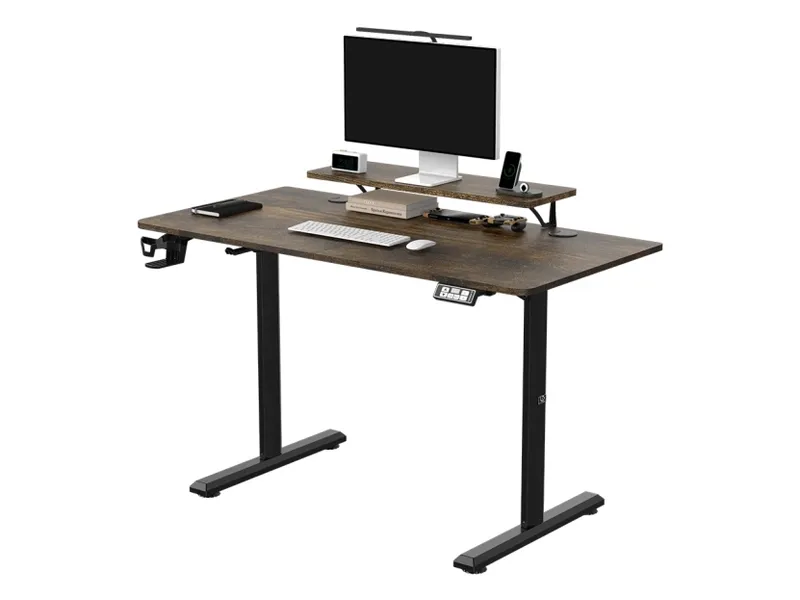 Ultradesk HIGHLANDER, Rak, Rektangulär form, Spela, Mätt, Svart, T-ben