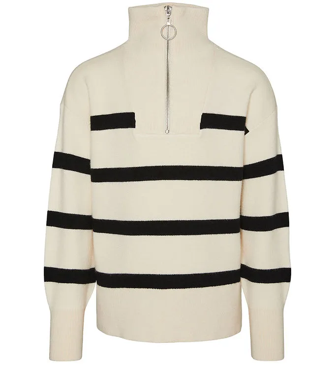 Vero Moda Girl Tröja - Stickad - VmSaba - Birch/Black