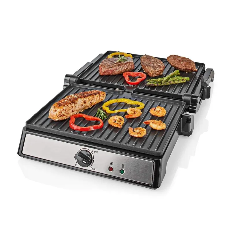 Kontakt Grill | 2000 W | 29 x 23 cm | Justerbar temperaturkontroll | Plast / Rostfritt stål