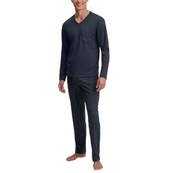 Calida Relax Streamline Pyjama Marin bomull Medium Herr