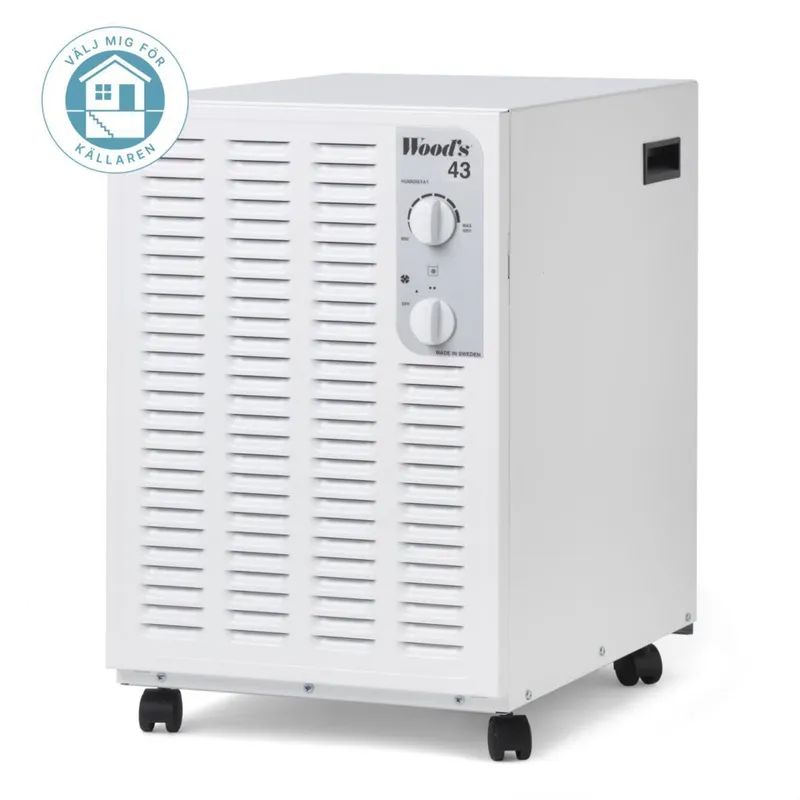 Woods SW43FW I-EcoDefrost+ Avfuktare med luftfilter, 190 m²
