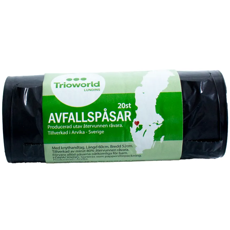 Avfallspåse 25-30 liter svart 20 my 20/rl