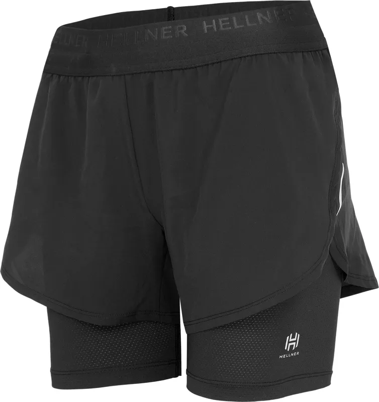 Hellner Women’s Kelva 2-In-1 Running Long Tights Black Beauty/black Beauty