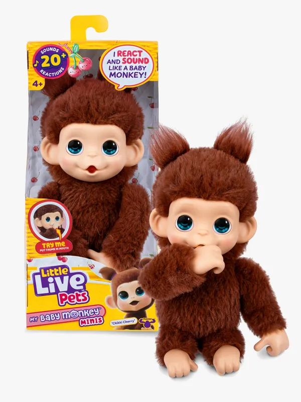 Little Live Pets My Baby Monkey Mini Brown Chikki Cherry – Little Live – Leksaksaffären