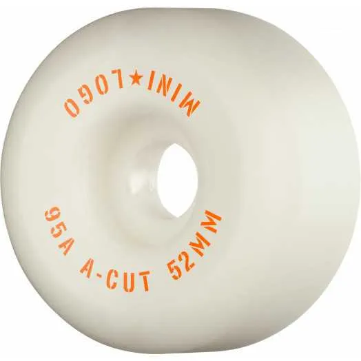 Mini Logo Skateboard Wheels A-cut ”2” 52mm 95A Vit 4-pack