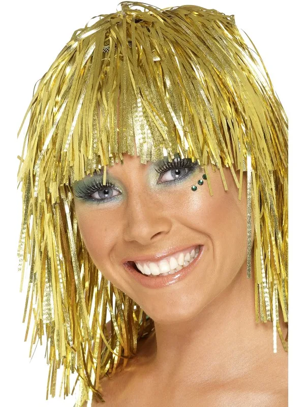 Glitterperuk Guld