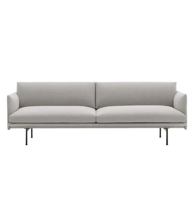 Muuto, Outline Sofa 3-Seater – Black Base – Clay 12 Black