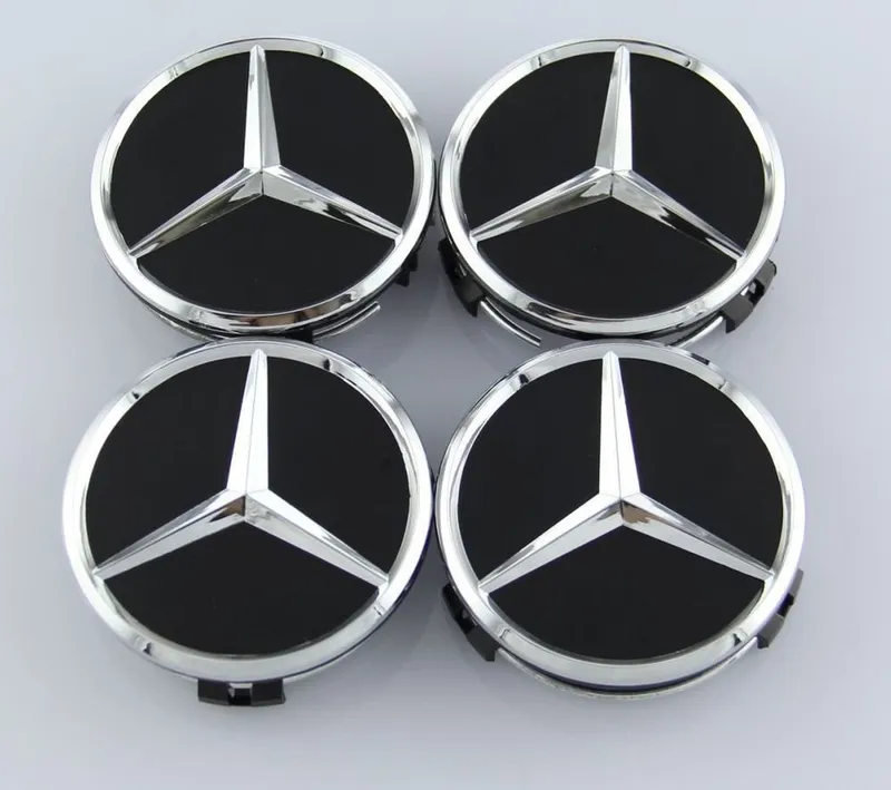 MB38 – 60MM 4-pack Centrumkåpor Mercedes Benz chrome