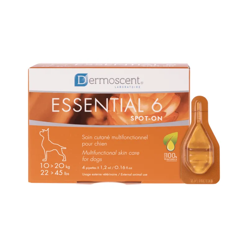 Dermoscent Essential 6 Spot-on för hundar 10-20 kg 4 x 1,2 ml