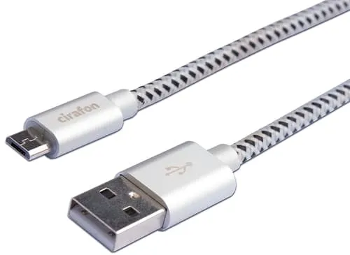 Cirafon Micro Usb-kabel 2m Usb-a Micro Usb-b Svart, Vit