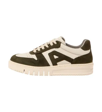 Art unisex. 1177713XB003_0MU Sneakers i läder 1777 Beleville vit, grön (39), Hud, Karta, Nyckelband, Casual