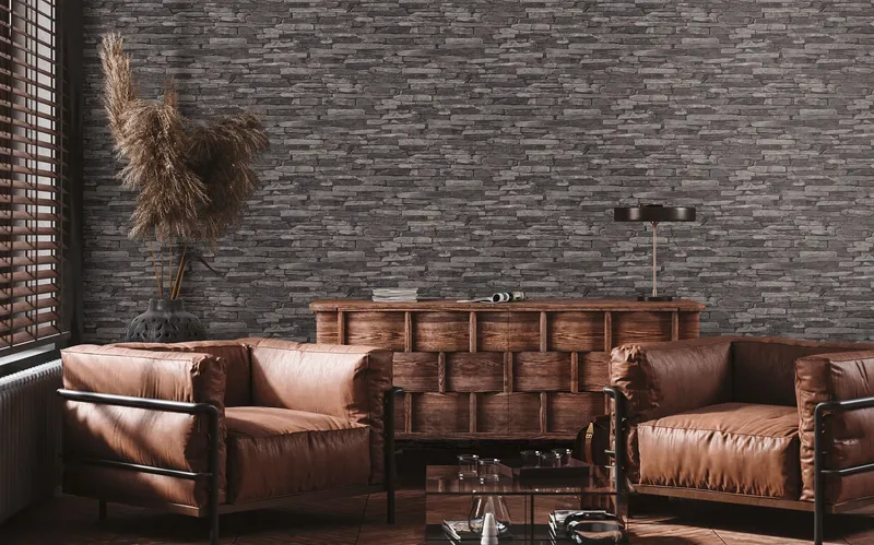 Living Walls Best of Wood´n Stone III T4224 Tapet Grå