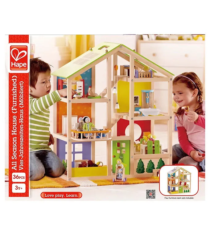 Hape Dockhus – 74 cm – Hus för alla årstider