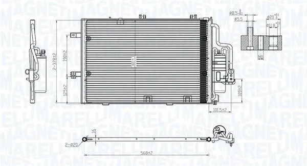 Kondensor, klimatanläggning MAGNETI MARELLI 350203770000