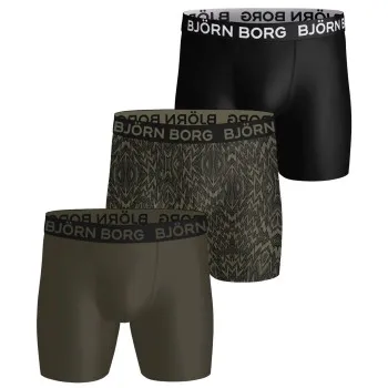 Björn Borg Kalsonger 3P Sports Microfiber Boxers Svart/Grön polyester Medium Herr