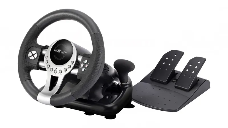 MAXX TECH Pro Racing Wheel Kit – Wired Wheel, gamepad and pedals set – Sony PlayStation 4