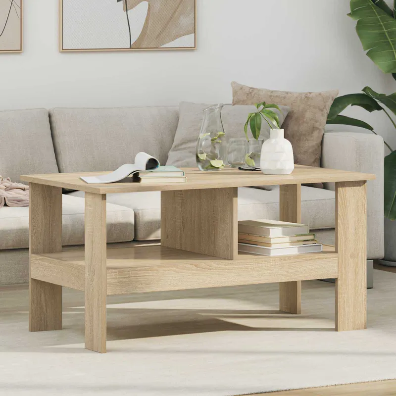 vidaXL Kaffeebord Sonoma-ek 90 x 50 x 45 cm Konstruerat trä