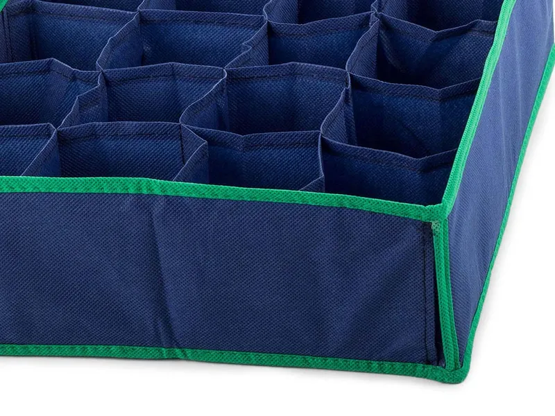 Förvaringslåda till garderob 20-fack 35x28x10cm – Blå