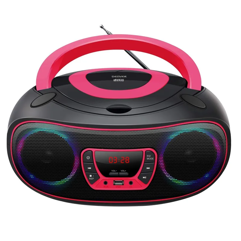 DENVER TCL-212BT - Pink - Boombox - CD - FM - USB - Bluetooth
