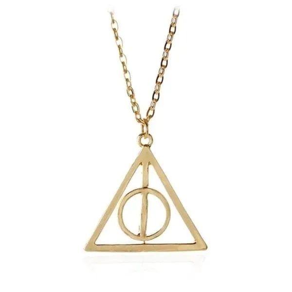 Halsband Deathly Hallows Guldfärg Dödsrelikerna Harry Potter Rostfri Kedja
