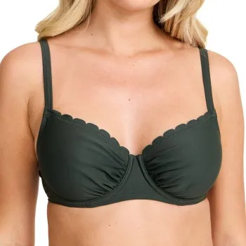 Damella Grace Wavy Bikini Bra Mörkgrön D/E 44 Dam