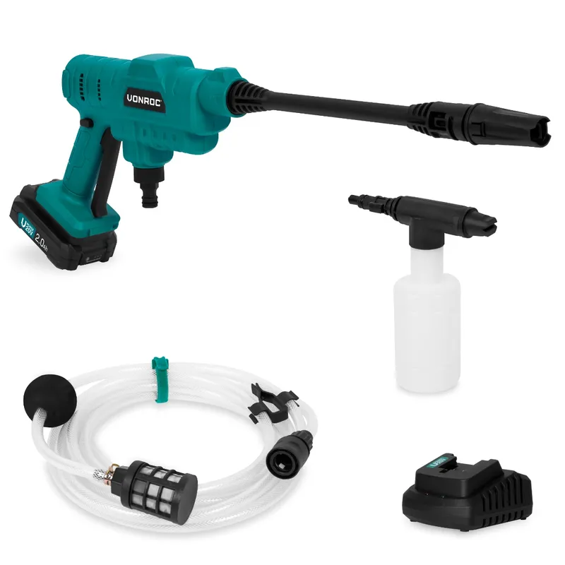 Batteridriven högtryckstvätt 20V - 24 bar | Inkl. 2,0Ah batteri och snabbladdare