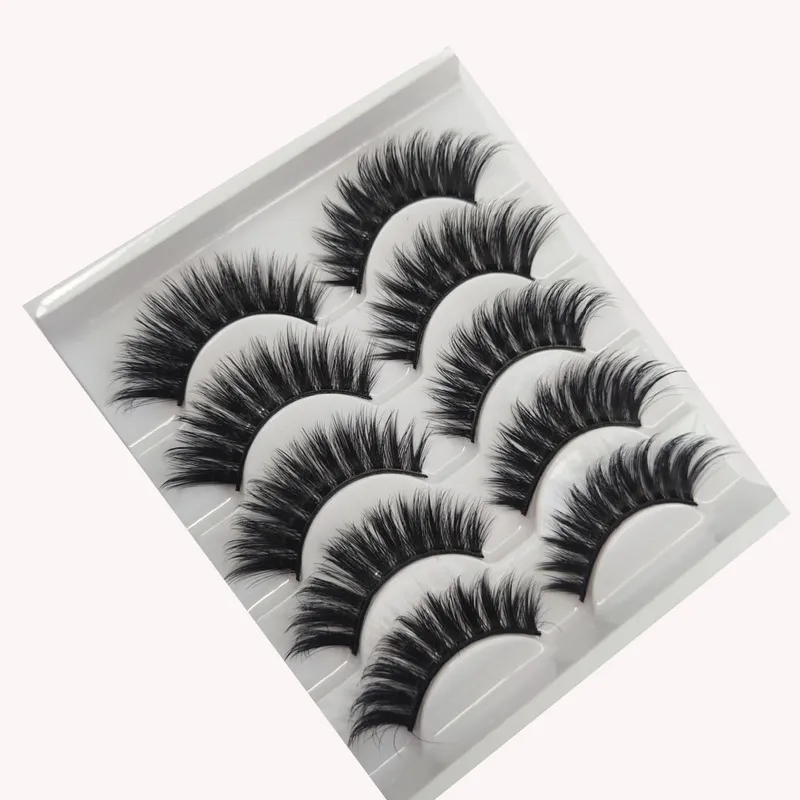 5-par lösögonfransar – 6D faux mink – G223
