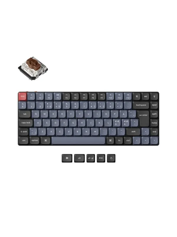 Keychron K3 Pro QMK/VIA Wireless - Gateron Low Profile Brown - Gaming Keyboard - Utan numpad - Nordisk - Svart