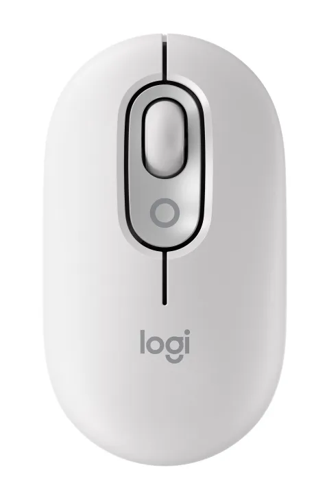 Logitech POP - Mus - anpassningsbar emoji - optisk - 4 knappar - trådlös - Bluetooth 5.1 LE - offwhite