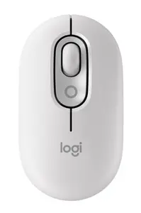 Logitech POP - Mus - anpassningsbar emoji - optisk - 4 knappar - trådlös - Bluetooth 5.1 LE - offwhite