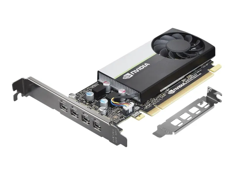NVIDIA - Grafikkort - T1000 - 8 GB GDDR6 - PCIe 3.0 x16 - 4 x Mini DisplayPort - brun låda - för ThinkStation P3; P3 Ultra; P340; P350; P358; P520;…