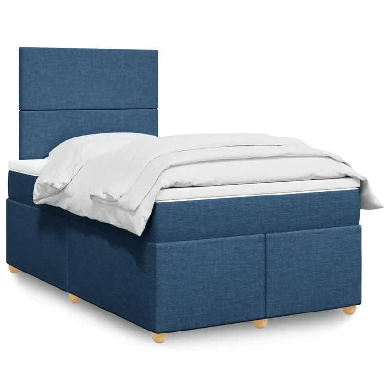 vidaXL Ramsäng med madrass blå 120×190 cm tyg (#4002)