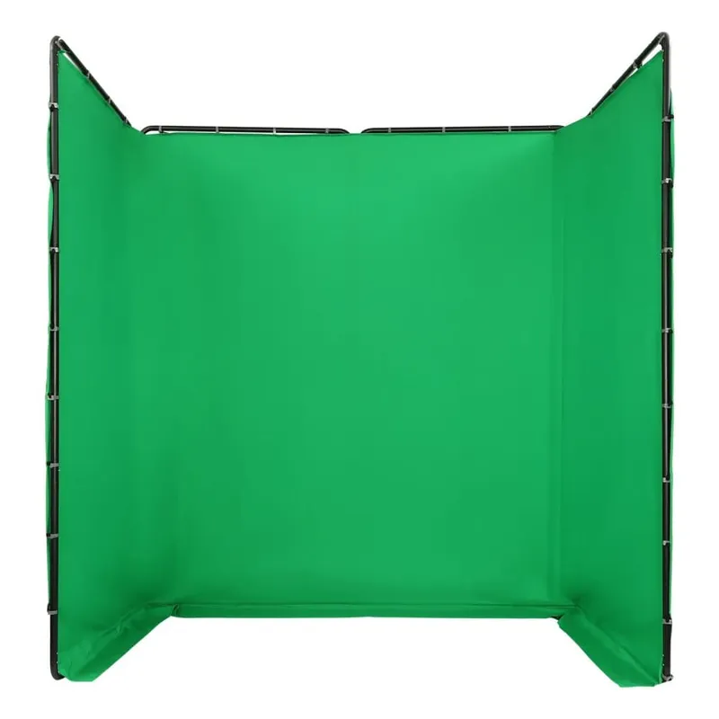 Studiobakgrund – Green Screen med stativ – 4 x 2,4 m – Chroma key – Polyesterduk – Golvstående metallstativ – Rörtjocklek 0,8 mm – Grön