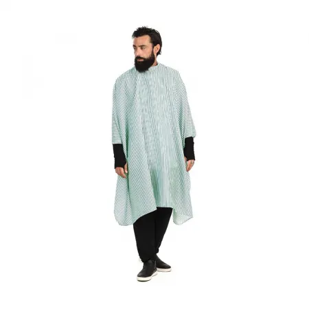 Barber Cutting Cape with Green Stripes