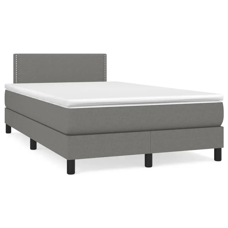 vidaXL Ramsäng med madrass mörkgrå 120×190 cm tyg (#6048)