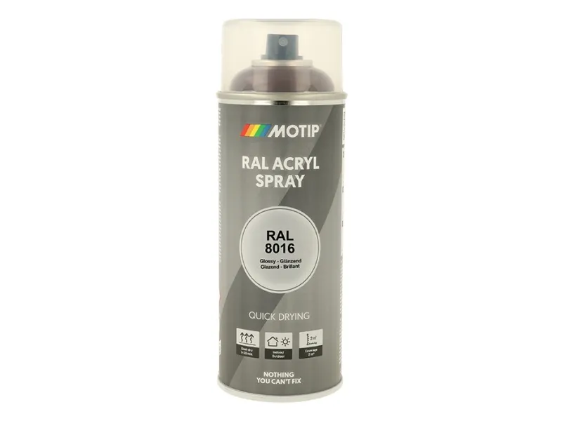Sprayfärg RAL 8016 Högglans Mahogny Brun 400ml Motip
