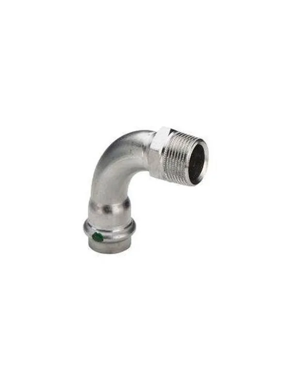 Viega Sanpress Inox transition bend 90° socket/nipple 22 mm x 3/4″” stainless steel
