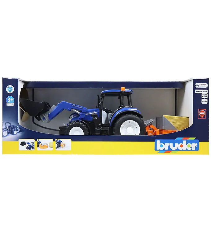 New Holland T5 Traktor med Höbal Bruder